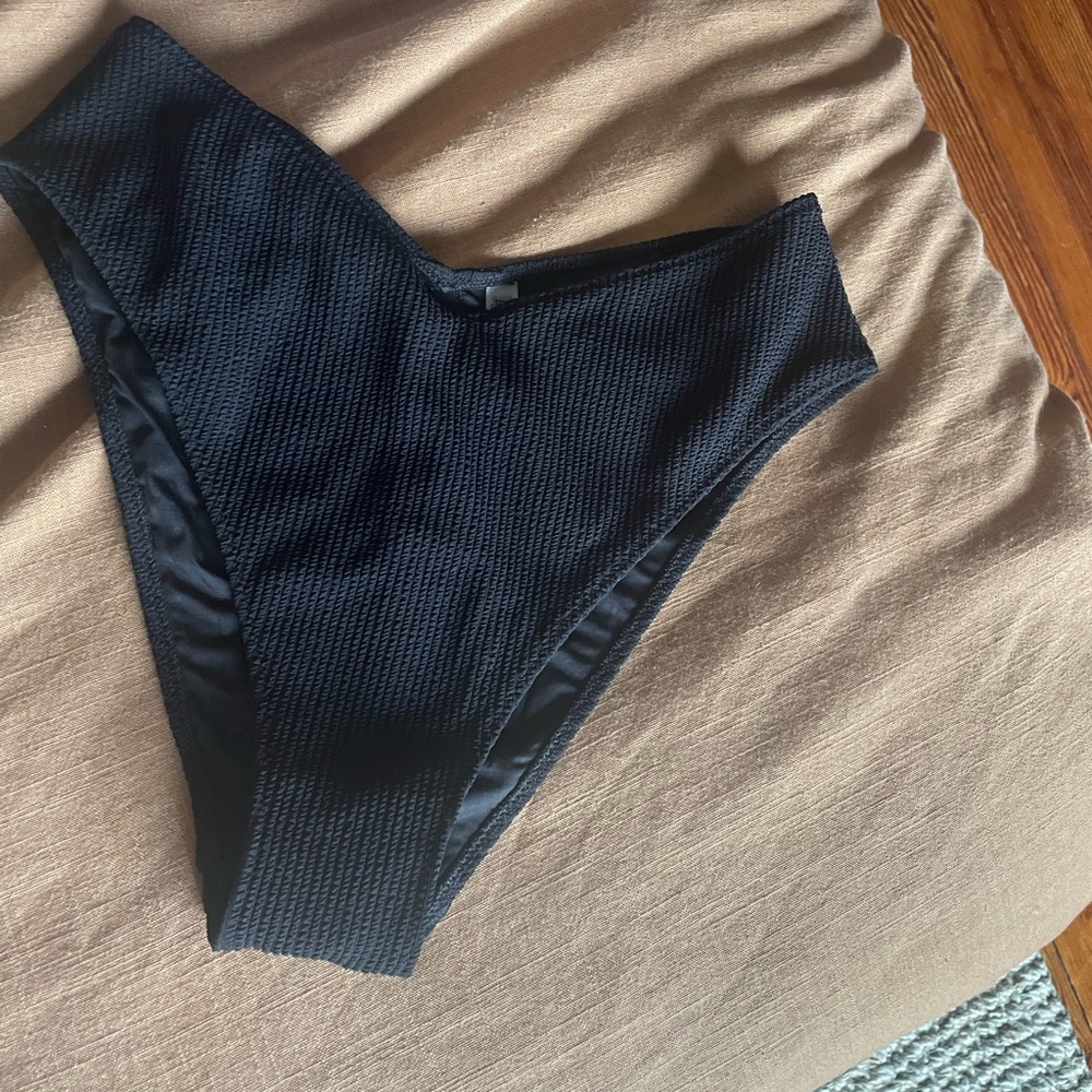 XL black crinkle  bikini bottom